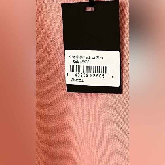 Good Counsel Men's 2XL King Crewneck Long Sleeve With Zips Sweater Pink - Picture 6 of 7